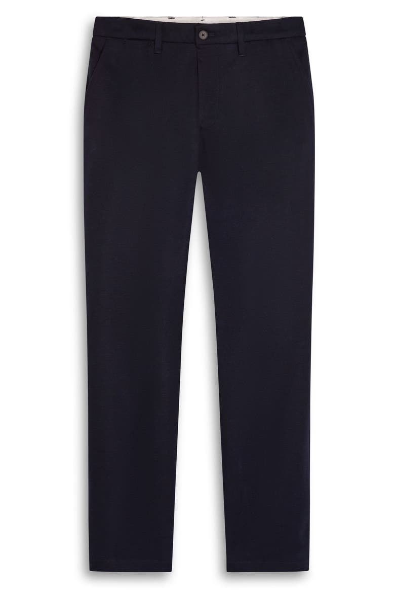 Flat Front Wool Blend Chino Pants, Main, color, NAVY