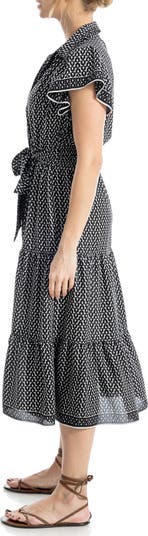 Floral Tie Front Shirtdress
