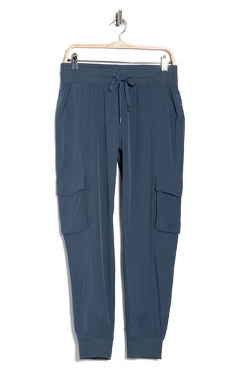 Kyodan Drawstring 4-way Stretch Cargo Joggers In Blue