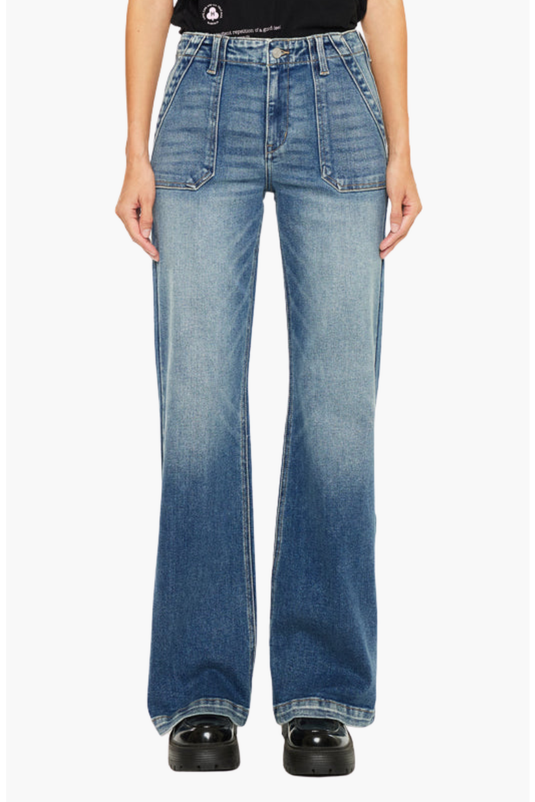 Melody High Rise Wide Flare Jeans, Main, color, Medium Wash