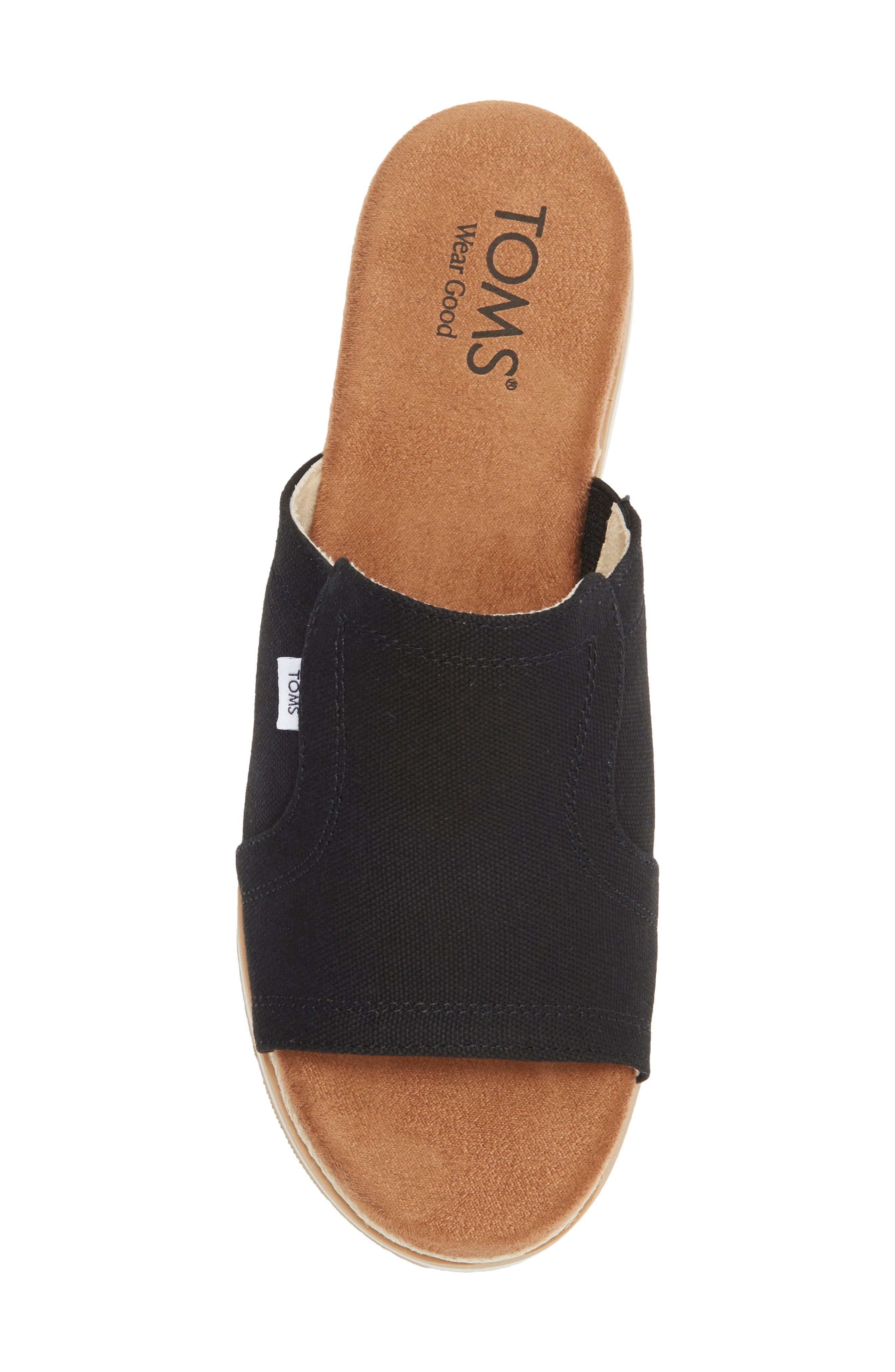 TOMS Adria Platform Wedge Sandal, Alternate, color, Black