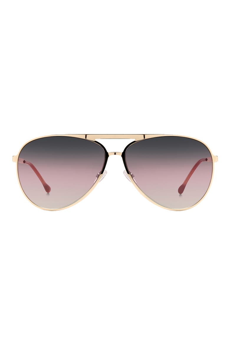 62mm Gradient Aviator Sunglasses, Main, color, ROSE GOLD RED