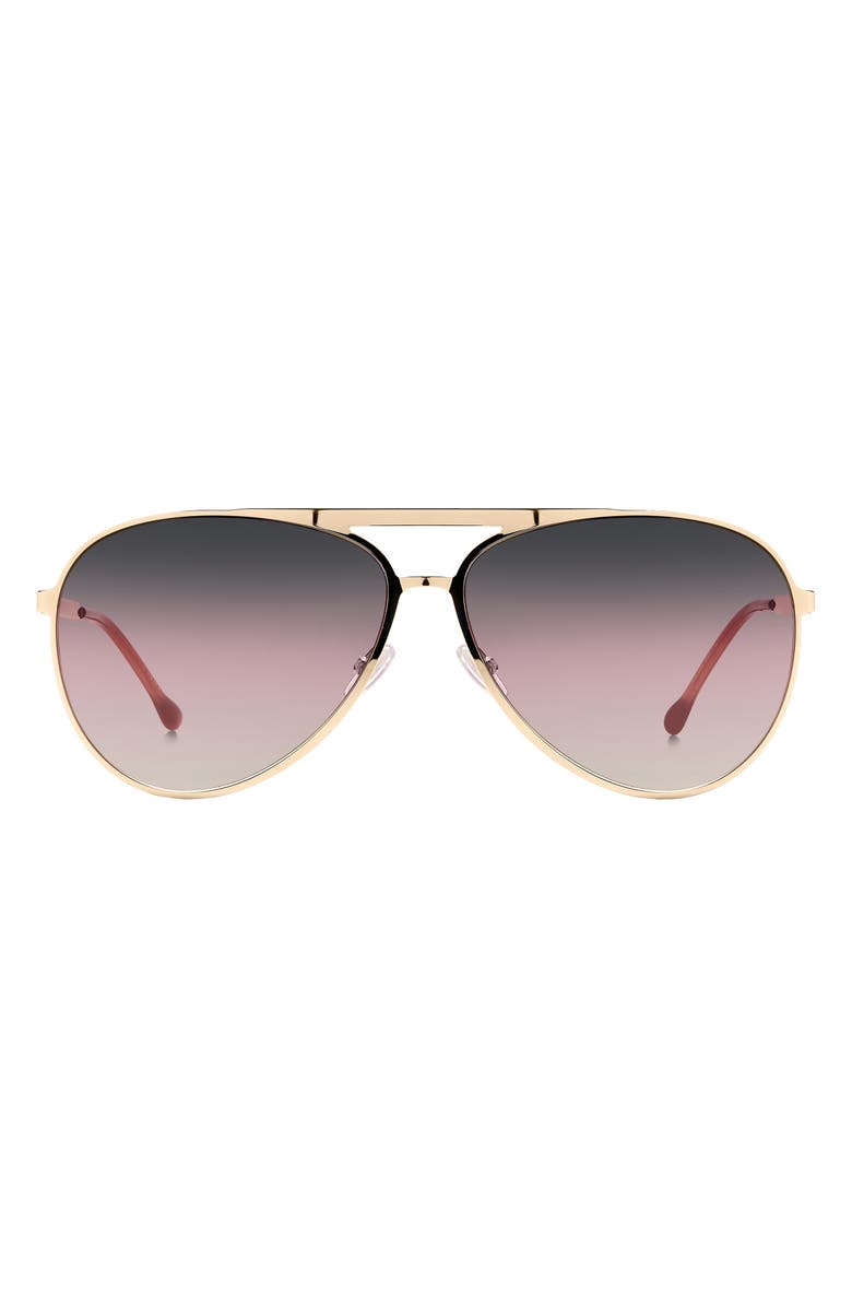 Isabel Marant 62mm Gradient Aviator Sunglasses, Main, color, Rose Gold Red
