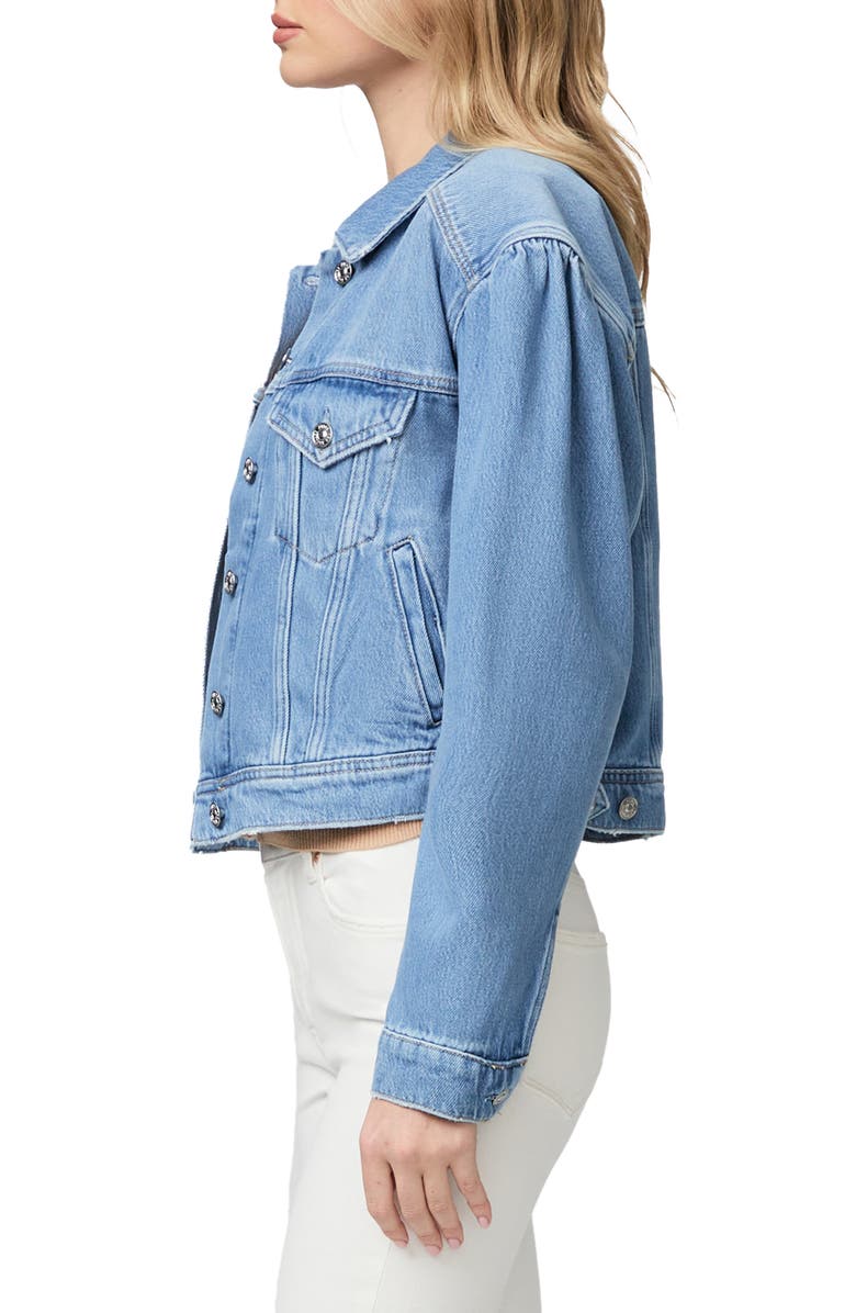 PAIGE Blythe Puff Shoulder Denim Jacket, Alternate, color,