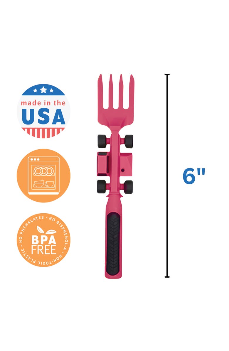 Constructive Eating Construction Eating Utensils for Kids and Toddlers, Alternate, color, Pink