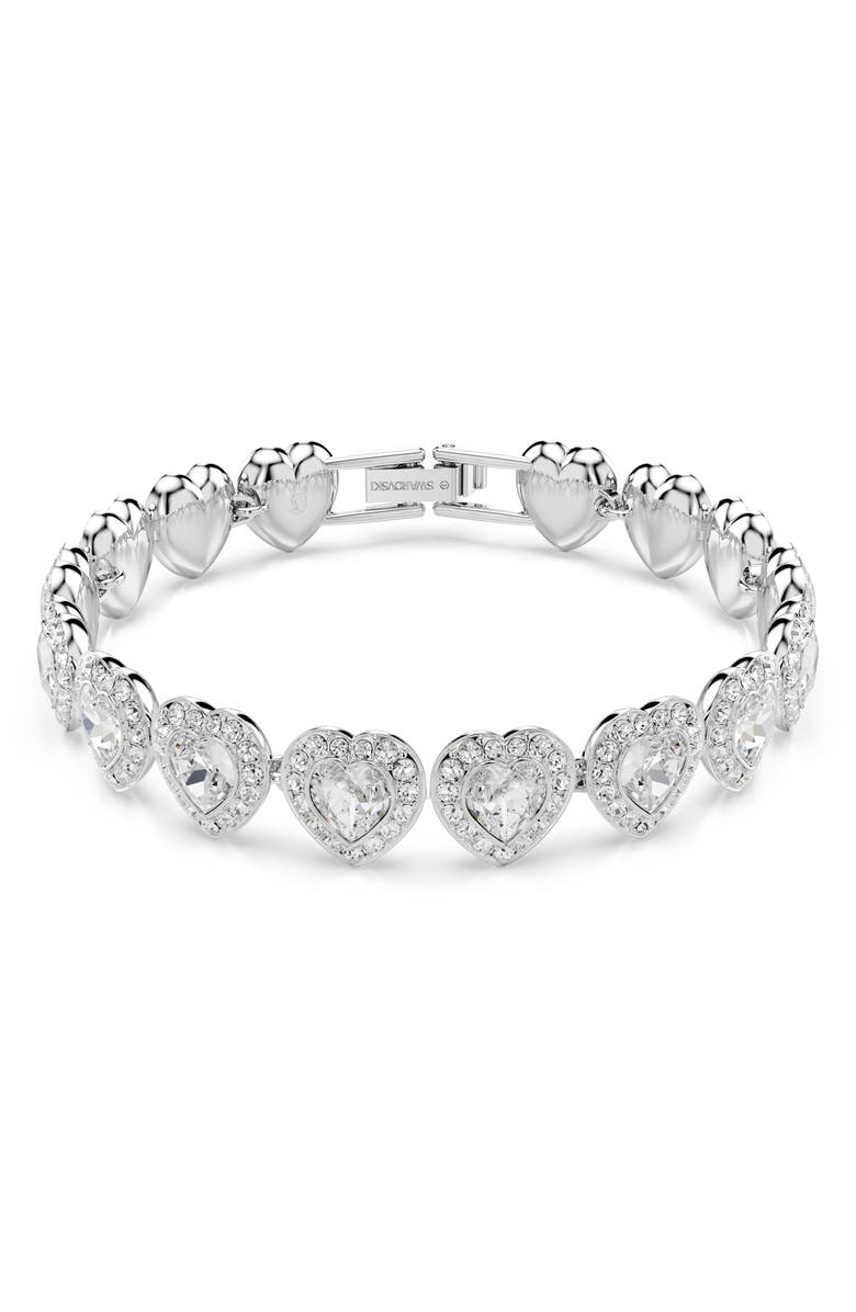 Swarovski x Ariana Grande Angelic Crystal Heart Line Bracelet, Main, color, 