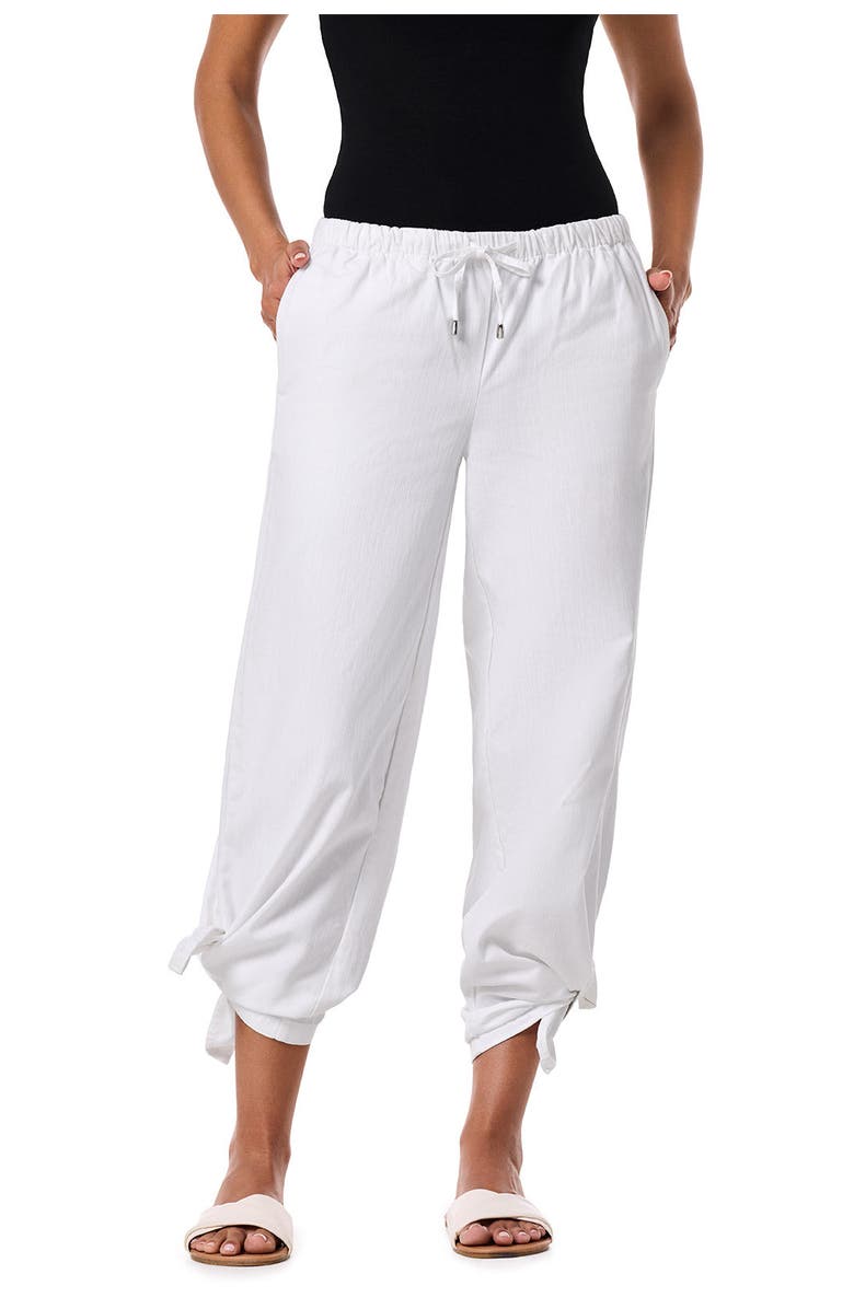 Coolibar Women's Chambray Wide Leg Pants - UPF 50+ Sun Protection - Enclave, Alternate, color, White Chambray