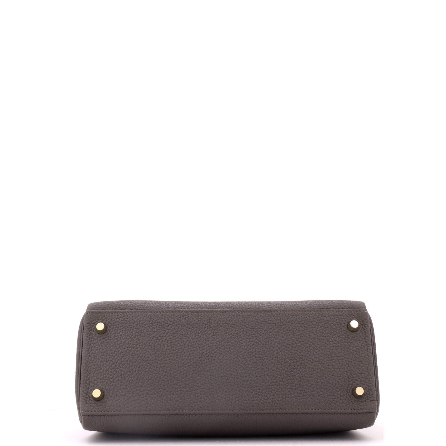 Pre-Owned Hermes Kelly Handbag Grey Togo with Gold Hardware 28, Alternate, color, Etain