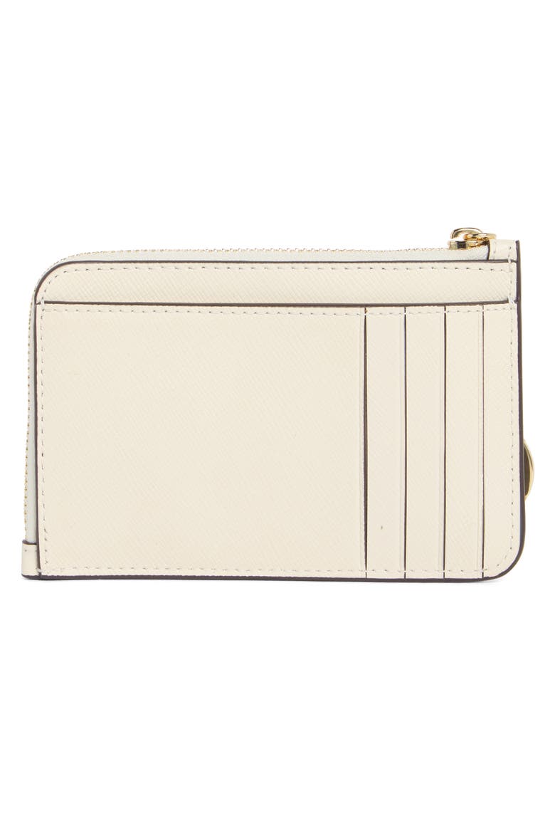 madison saffiano zip card case, Alternate, color, MERINGUE