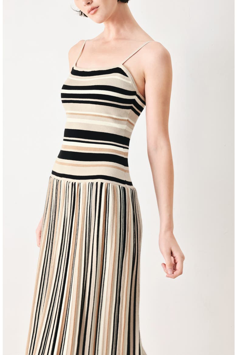 Stripe Sleeveless Cotton Knit Maxi Dress, Alternate, color, TAUPE/ BLACK