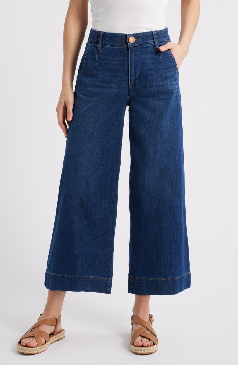 Wit & Wisdom Whitney Skyrise Crop Wide Leg Jeans, Main, color, Blue