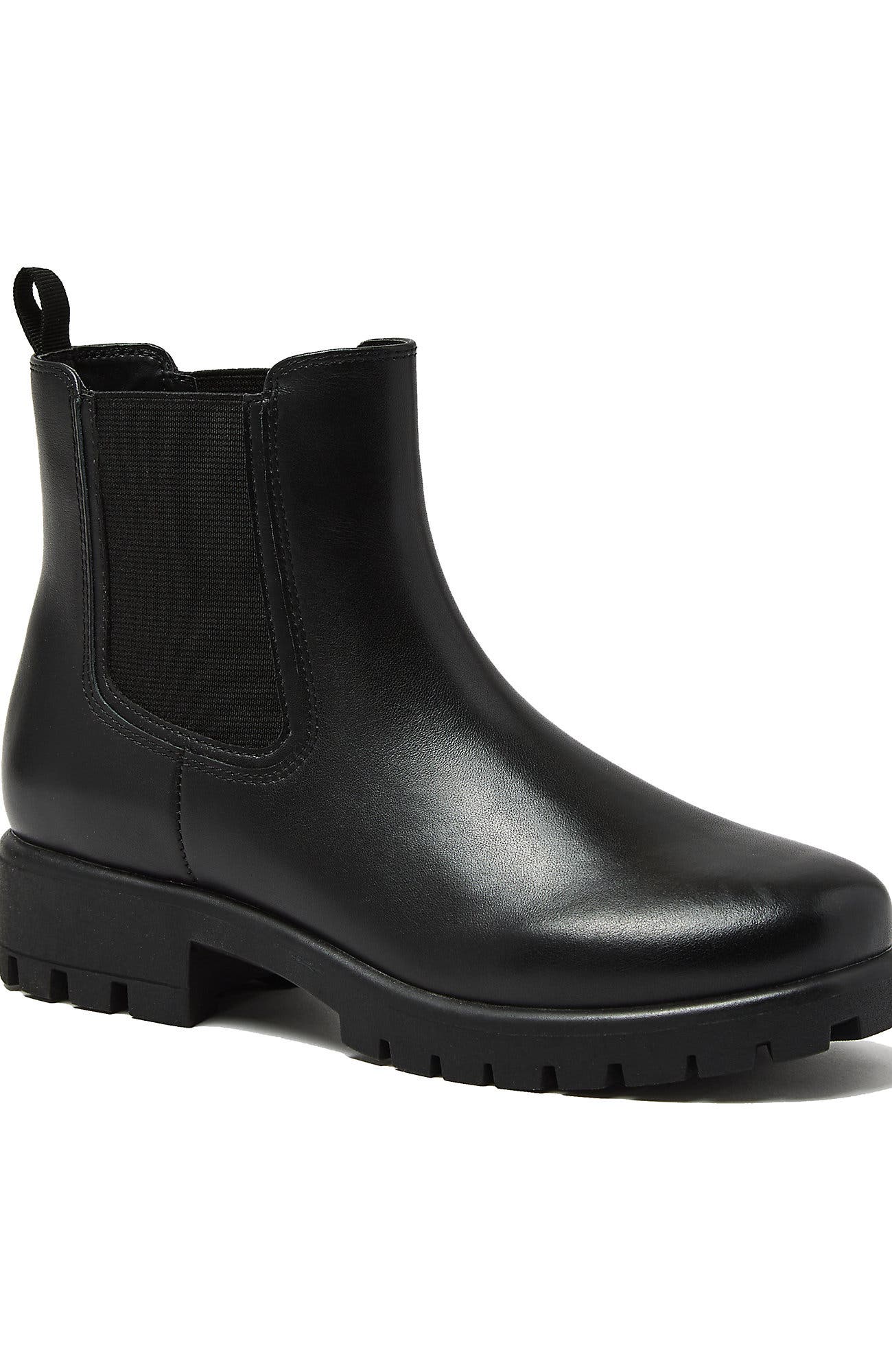 Lands' End Classic Leather Chelsea Boots, Alternate, color, Black Leather