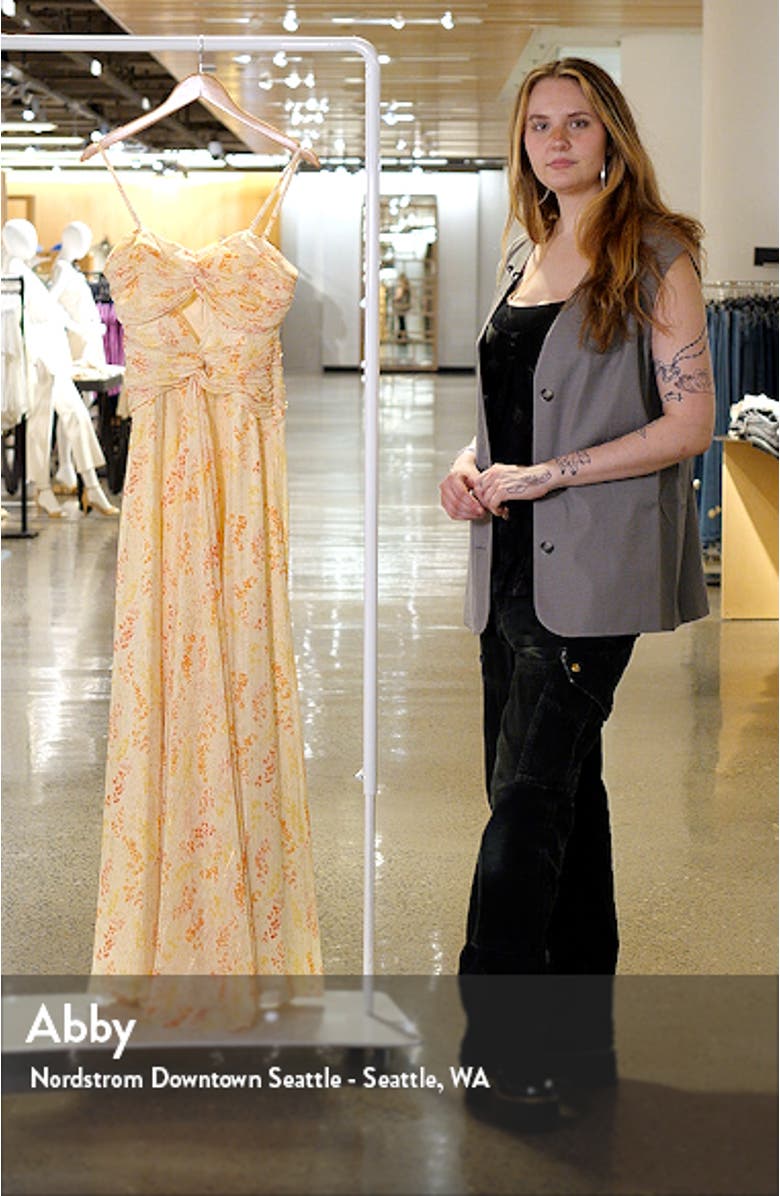 Clea Metallic Floral Maxi Dress, sales video thumbnail