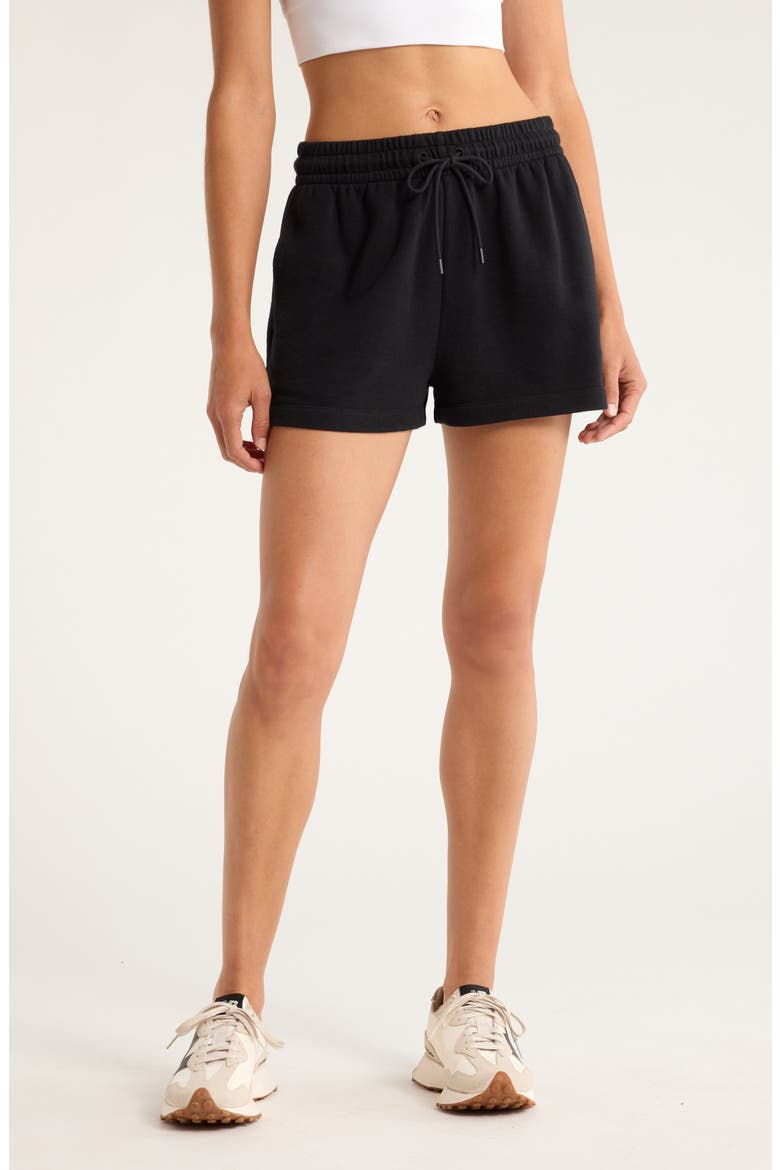 Go Easy French Terry Shorts, Main, color, BLACK
