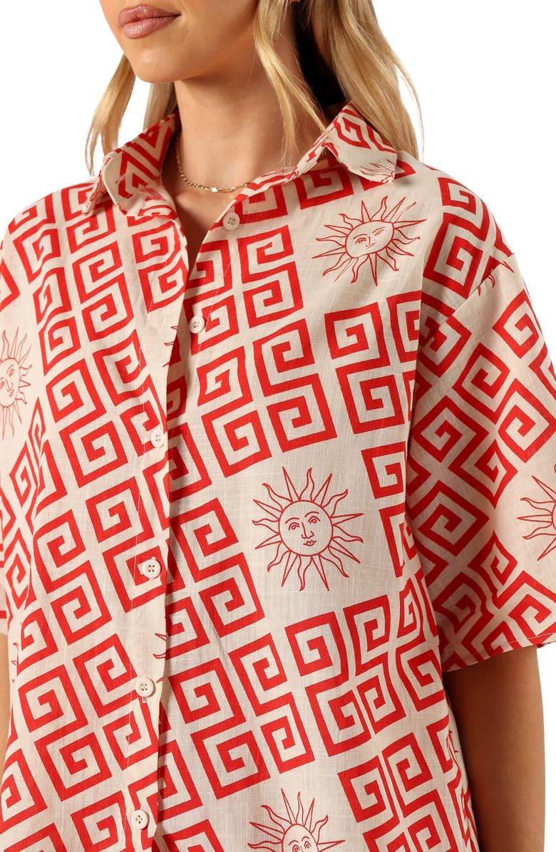 Petal & Pup Isabella Two-Piece Cotton Button-Up Shirt & Shorts Set, Alternate, color, 