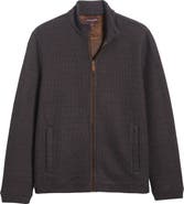 Johnston & Murphy Marled Rib Knit Zip Jacket