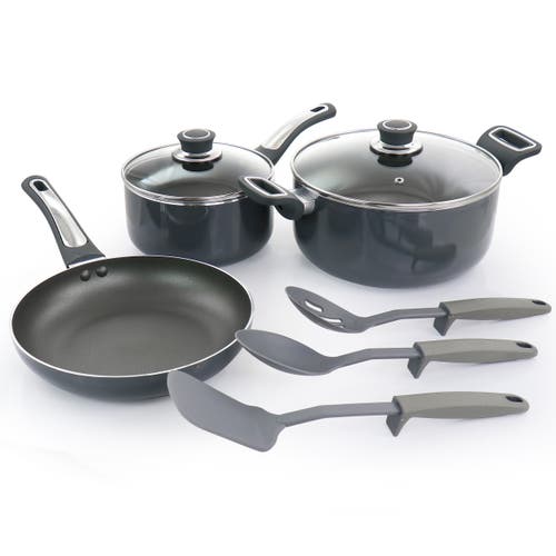 Oster Legacy 8 Piece Aluminum Nonstick Cookware Set In Gray
