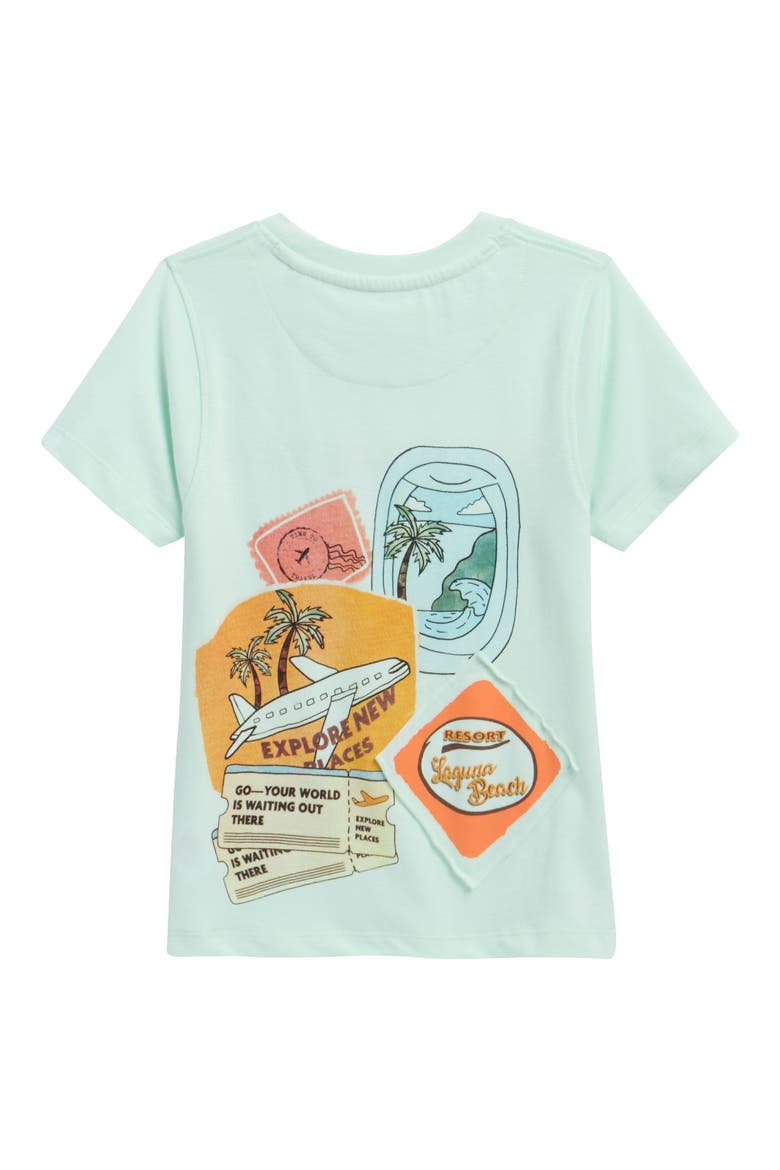 Kids' Cotton Graphic T-Shirt, Alternate, color, AQUA GREEN