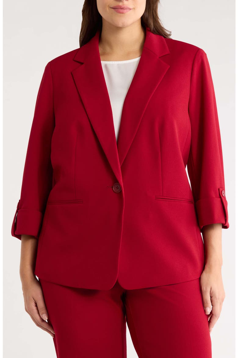 Notch Collar One Button Jacket, Alternate, color, TITIAN RED
