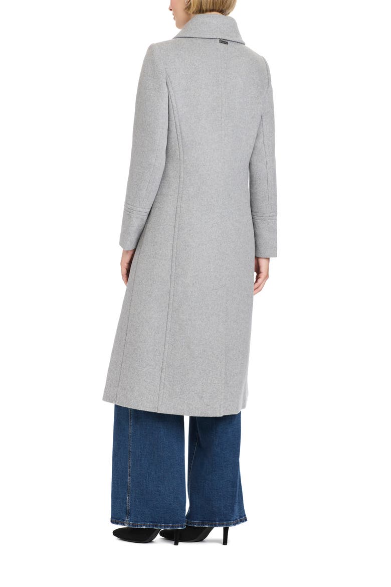 Single Breasted Coat with Removable Faux Fur Collar & Cuffs, Alternate, color, GREY