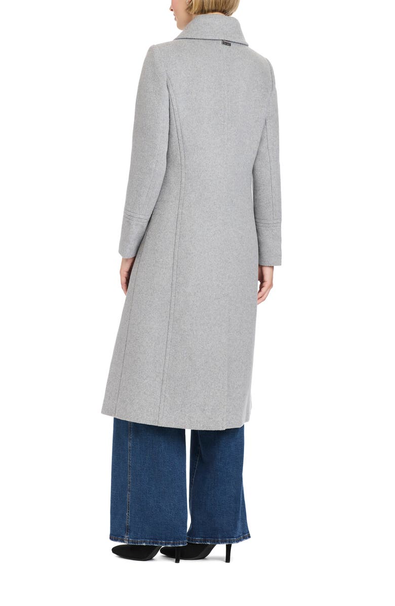 Vince Camuto Single Breasted Coat with Removable Faux Fur Collar & Cuffs, Alternate, color, Grey