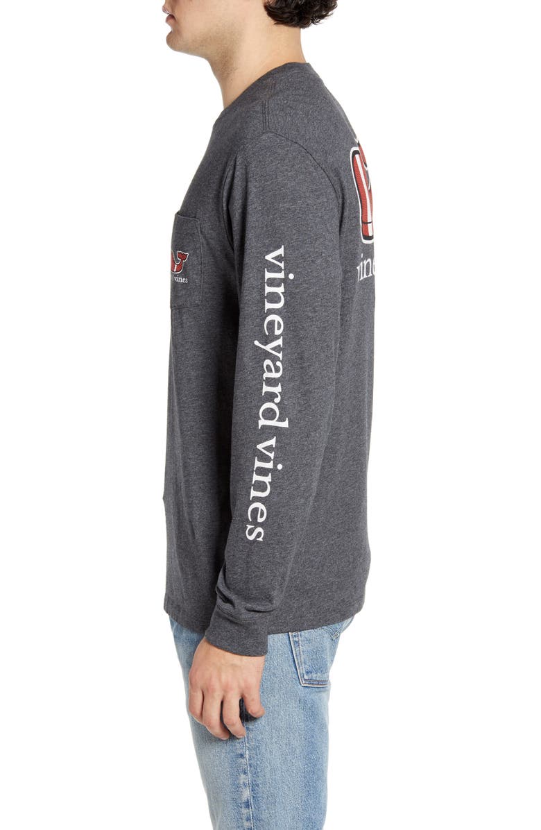 vineyard vines Textured Football Long Sleeve Pocket T-Shirt, Alternate, color,
