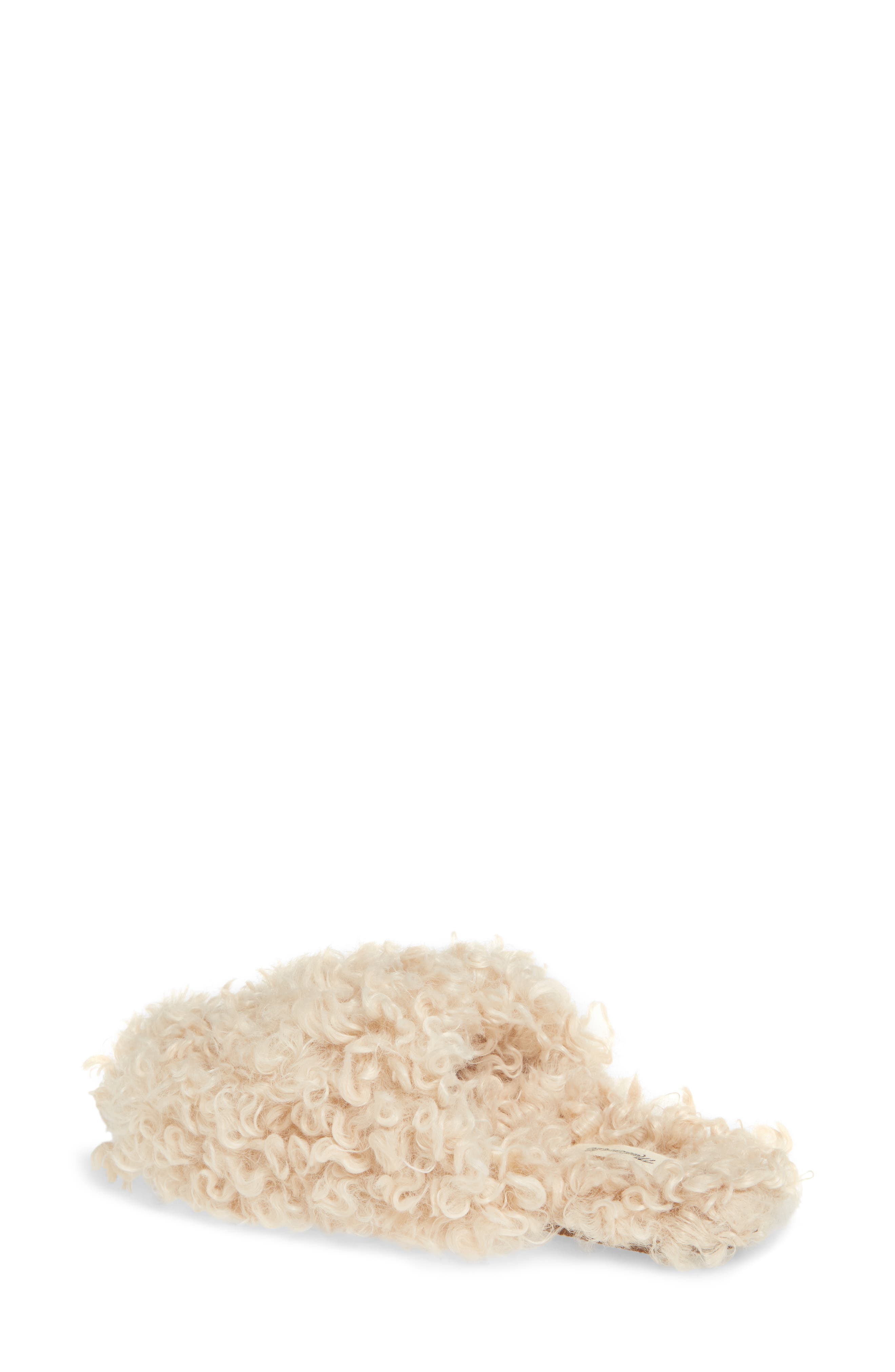 Madewell The Scuff Curly Faux Fur Slipper, Alternate, color, 