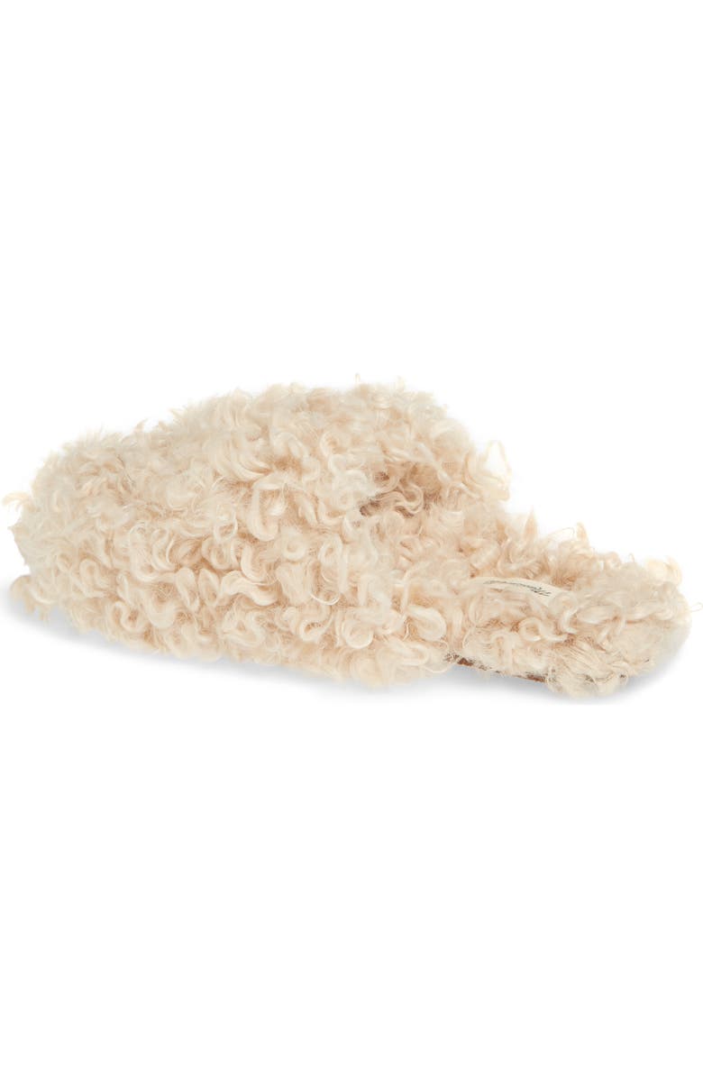 Madewell The Scuff Curly Faux Fur Slipper, Alternate, color,