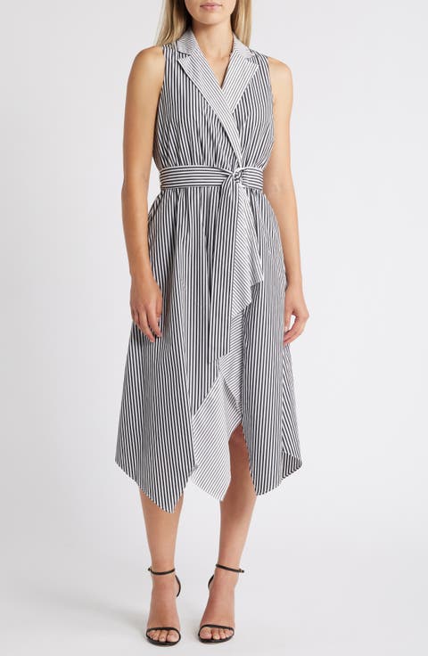 Belted Sleeveless Wrap Midi Dress