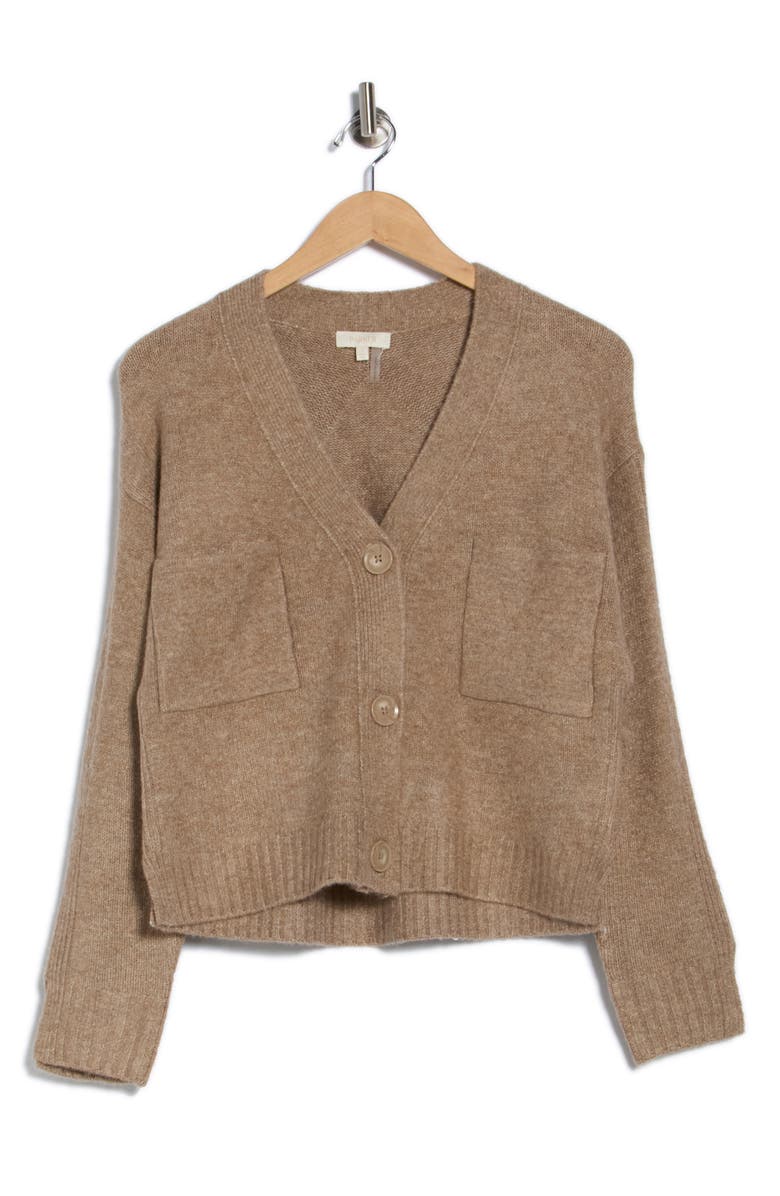 Parker V-Neck Crop Cardigan, Alternate, color, Taupe