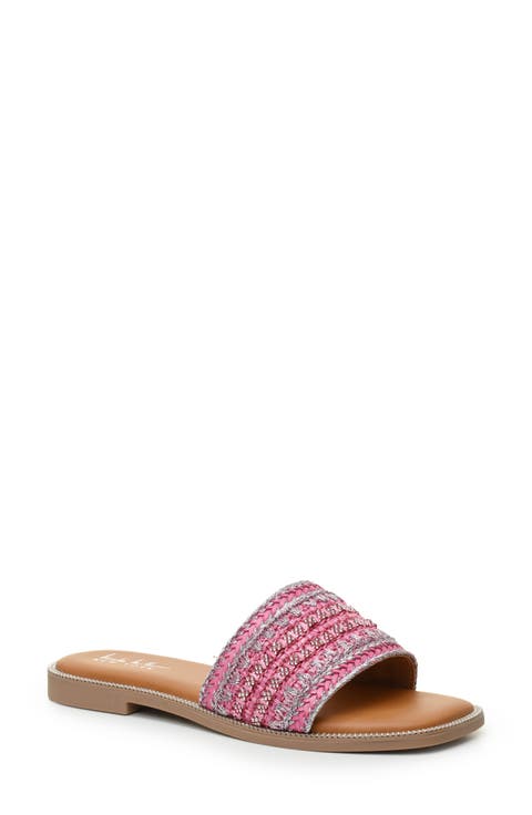 Rhinestone Woven Slide Sandal (Women)