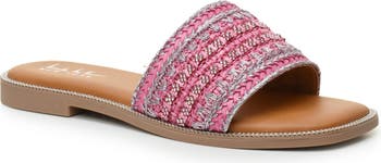 Rhinestone Woven Slide Sandal