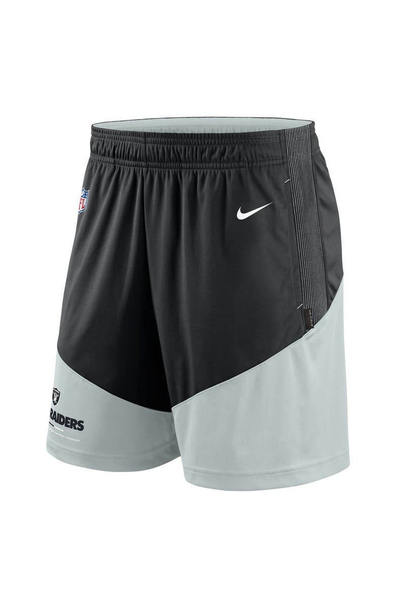 Nike Men's Nike Black/Silver Las Vegas Raiders Sideline Primary Lockup Performance Shorts, Alternate, color, Black