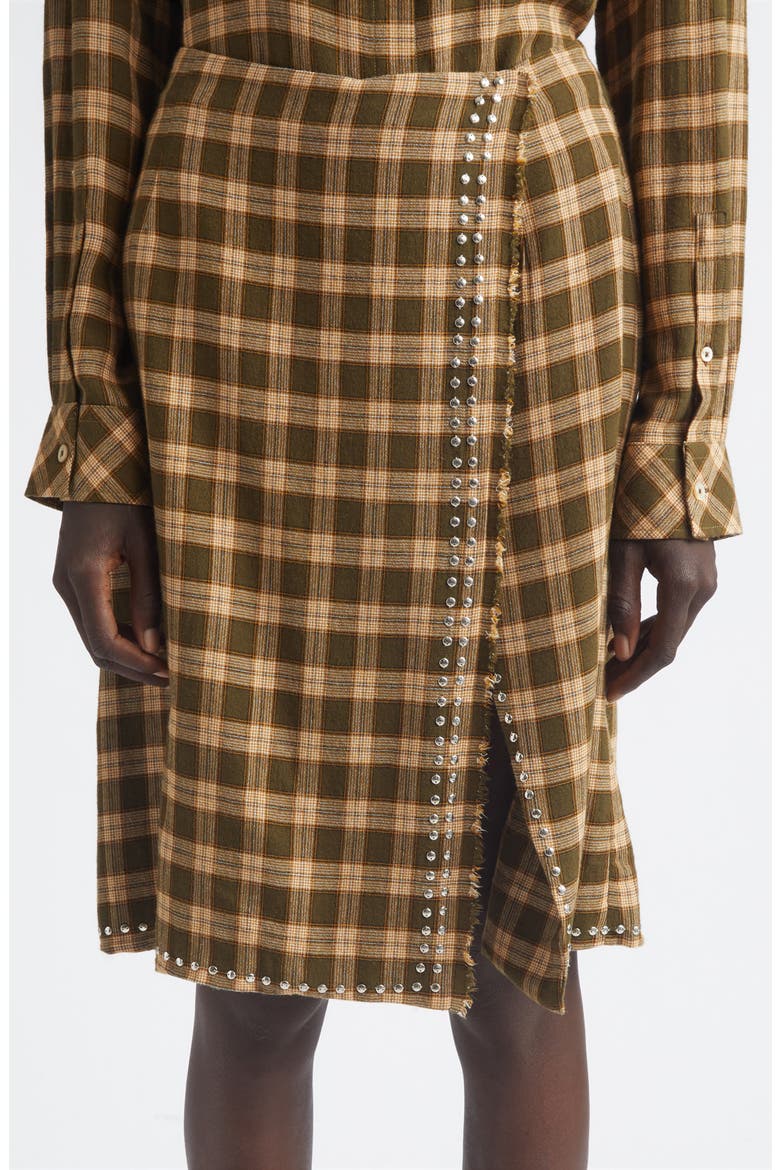 Cosmic Check Skirt, Alternate, color, JADE/ OCRE/ OYSTER