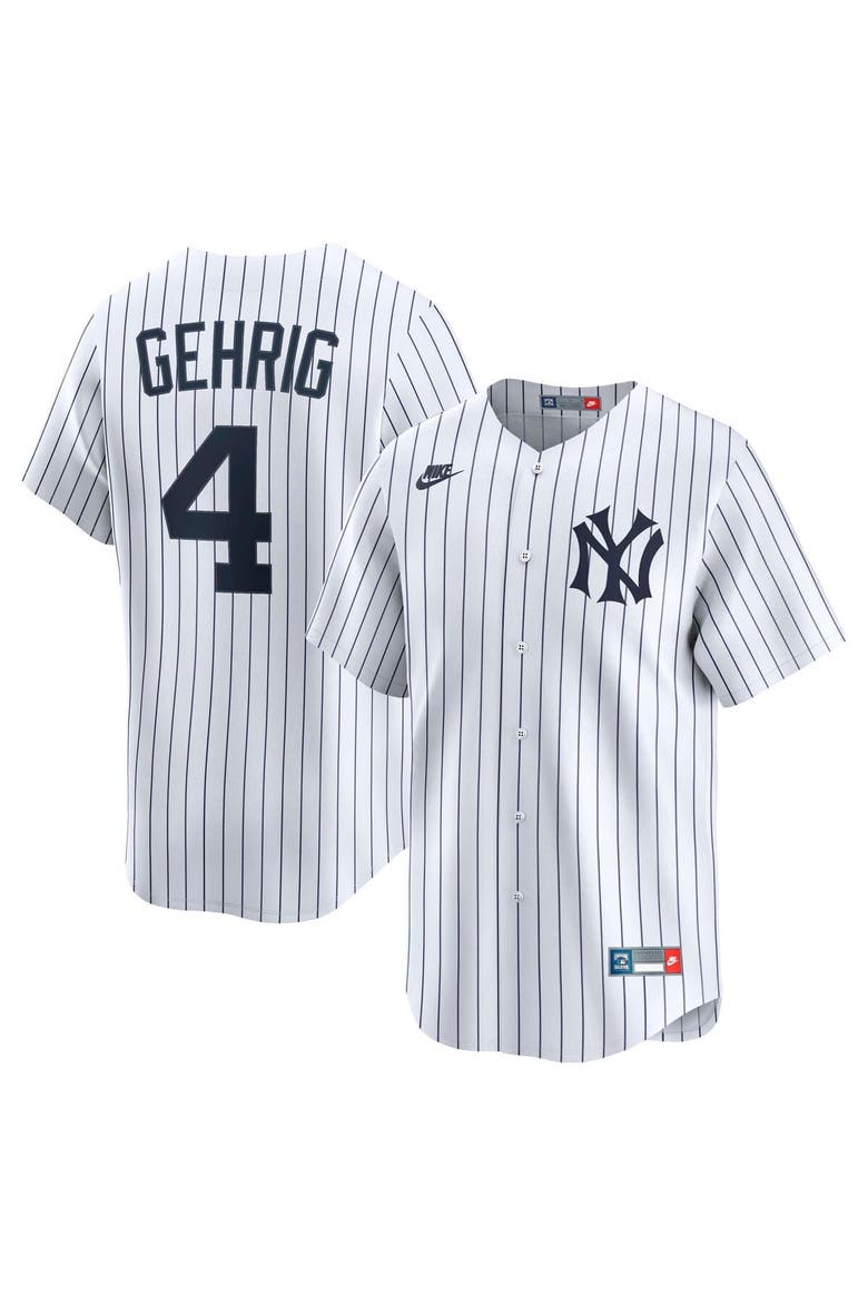 Men's Nike Lou Gehrig White New York Yankees Throwback Cooperstown Collection Limited Jersey, Main, color, White