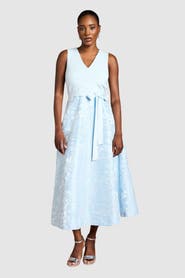 Coast Bandage V-Neck Jacquard Midi Dress