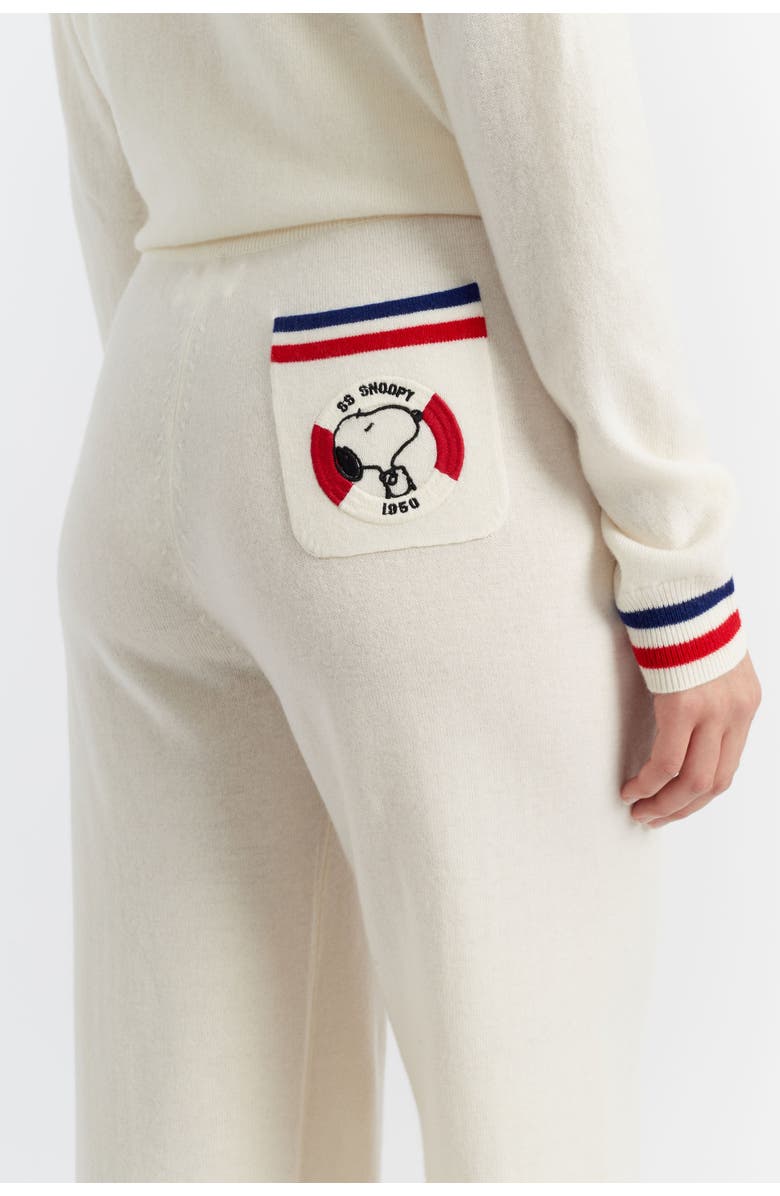 Chinti & Parker Snoopy Nautical Wide Leg Wool Cashmere Pants, Alternate, color, Cream/Multi