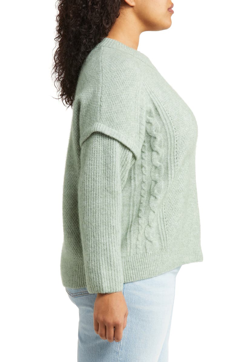 Madewell Cable Stitch Crewneck Sweater, Alternate, color,