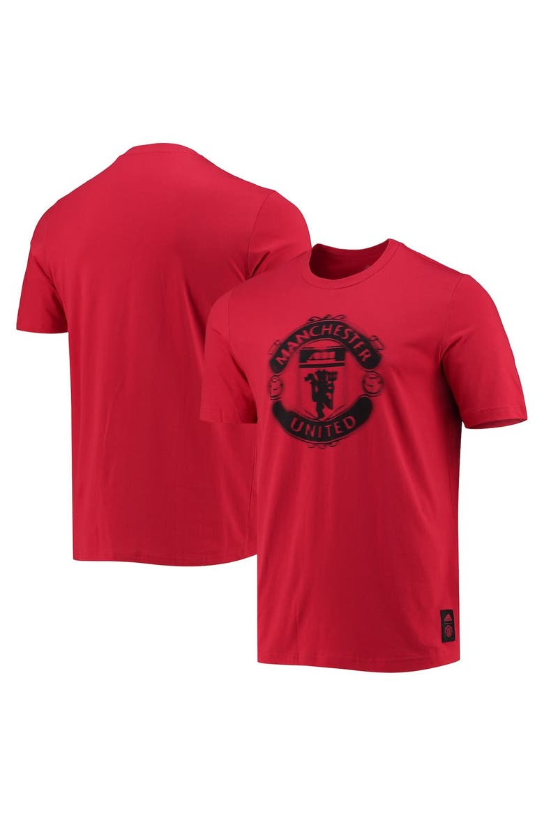 Men's adidas Red Manchester United Club Crest T-Shirt, Alternate, color, Red