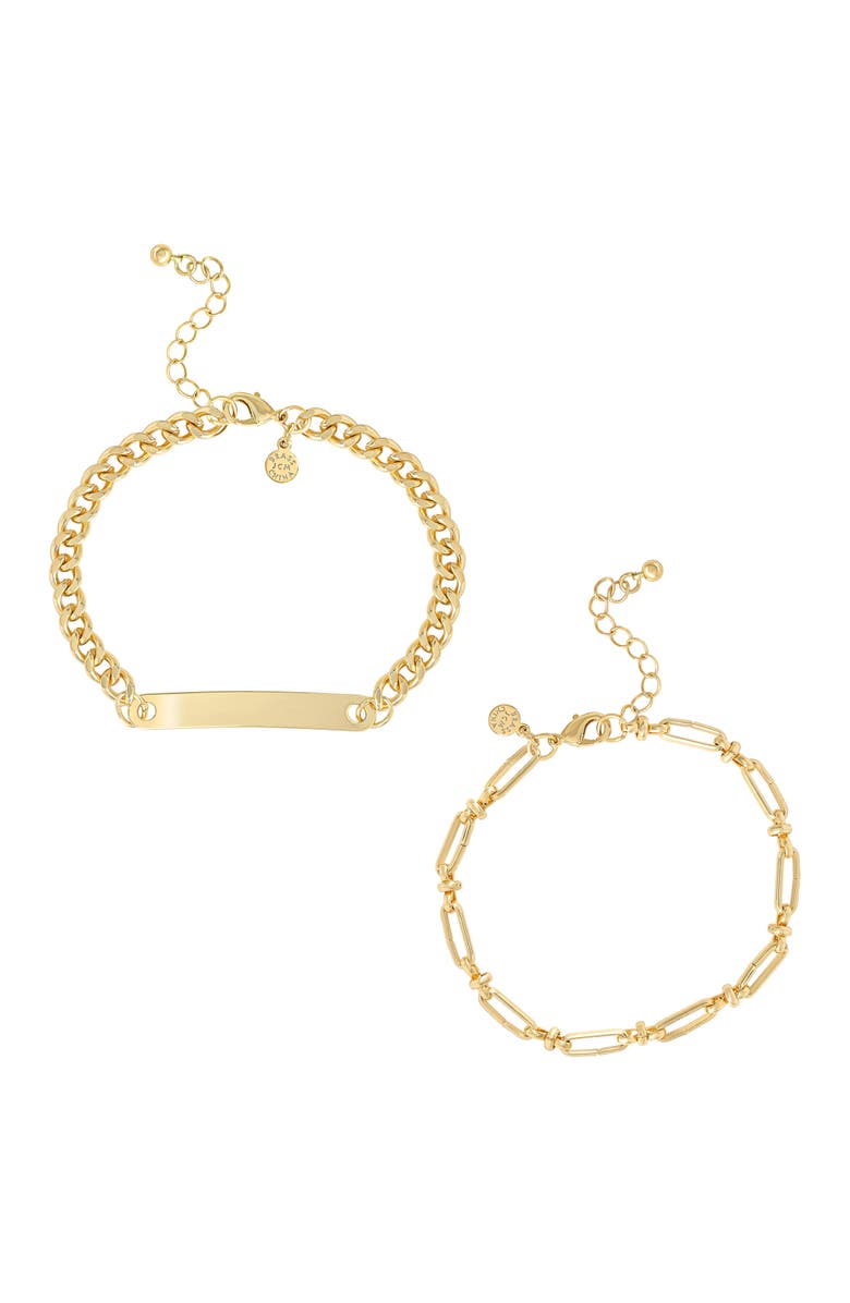Jessica Simpson Gold-Tone Layered Bracelet Set, Main, color, Gold