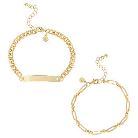 Gold-Tone Layered Bracelet Set
