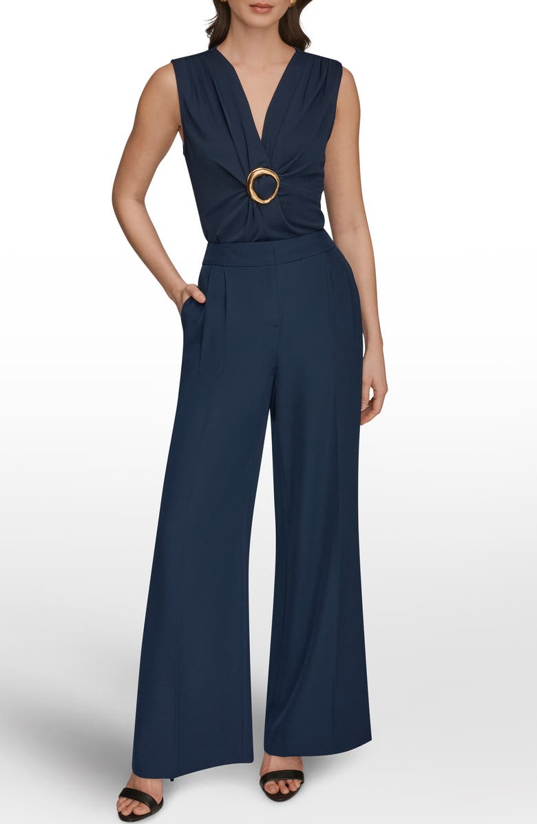 Donna Karan New York High Waist Wide Leg Pants, Alternate, color, Nightfall