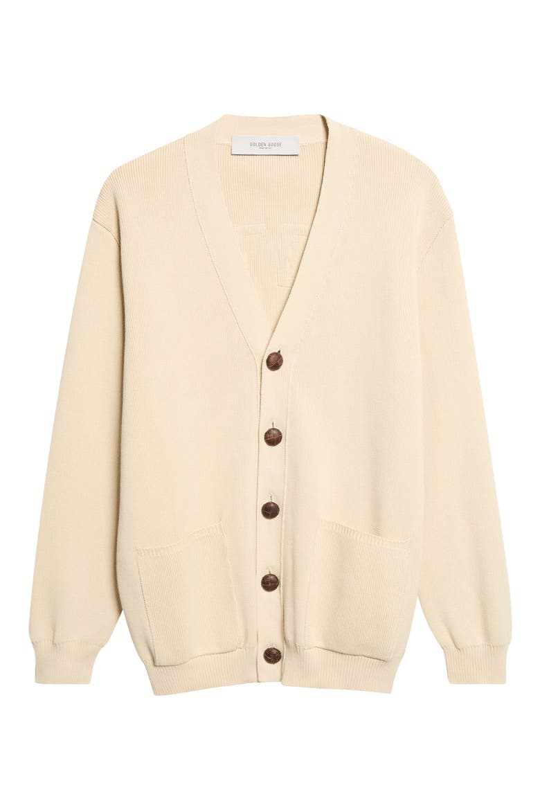 Golden Cotton Blend Cardigan, Main, color, TRAVERTINE