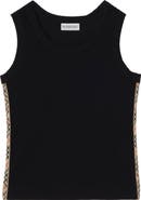 Burberry Check Trim Stretch Cotton Vest