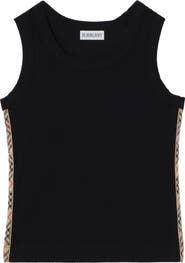 Burberry Check Trim Stretch Cotton Vest
