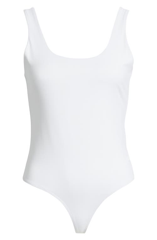 Open Edit Scoop Neck Bodysuit In White