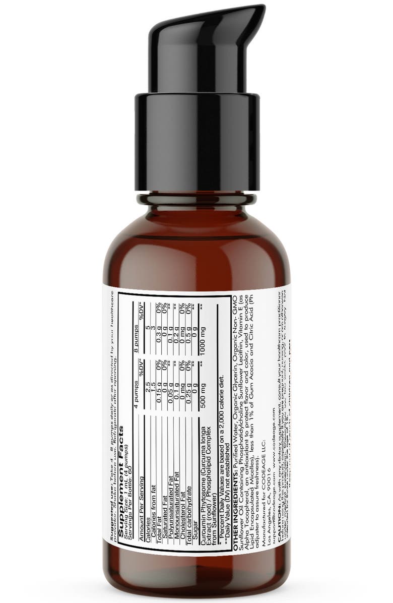Codeage Liposomal Curcumin Phytosome Liquid Supplement, Alternate, color,