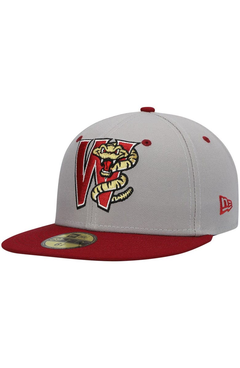 New Era Men's New Era Gray Wisconsin Timber Rattlers Authentic Collection Road 59FIFTY Fitted Hat, Main, color, 