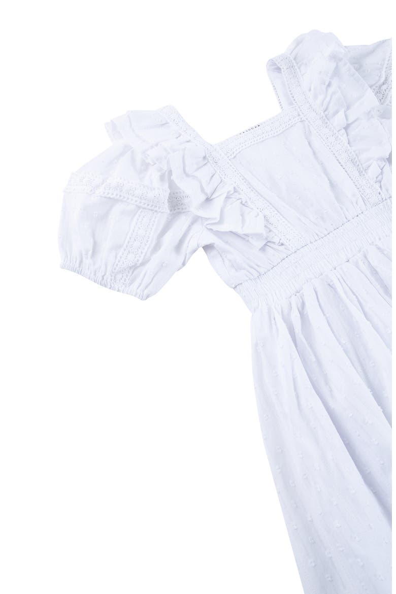 Habitual Girl Kids' Puff Sleeve Cotton Dress, Alternate, color, WHITE