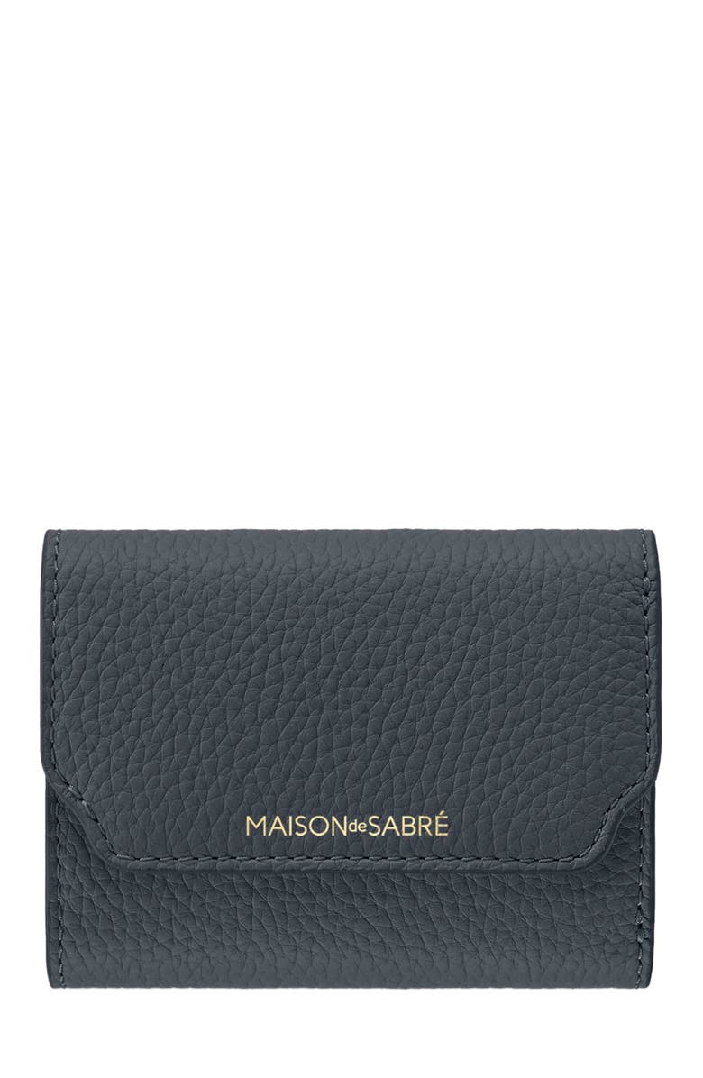 MAISON de SABRÉ Leather Trifold Wallet, Main, color, Graphite Sky
